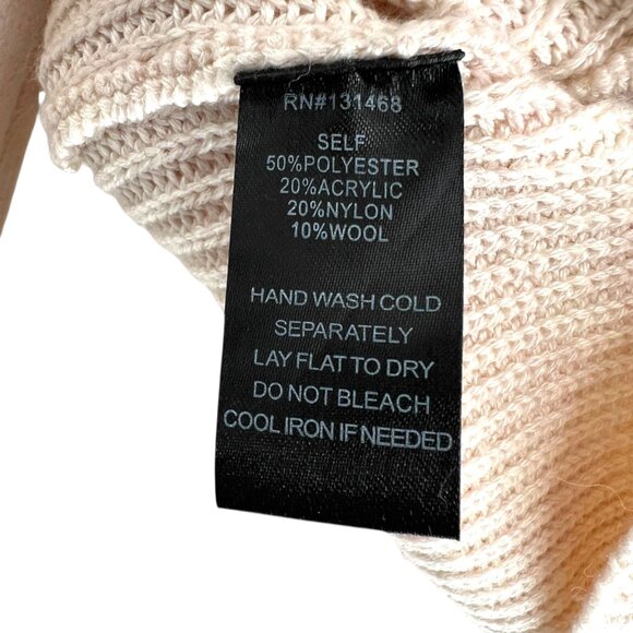 Fate Puff Sleeve High Neck Sweater Beige Cream Size Small - Picture 8 of 9